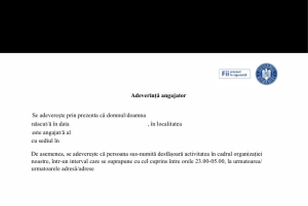 Descarcă de aici noua adeverinţă de la angajator